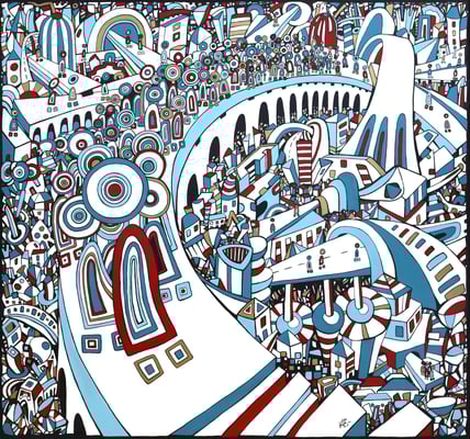 Veronika Spleiss "Folgeleben" 2020 135x145 cm, Acryl auf Leinwand, Privatsammlung Deutschland