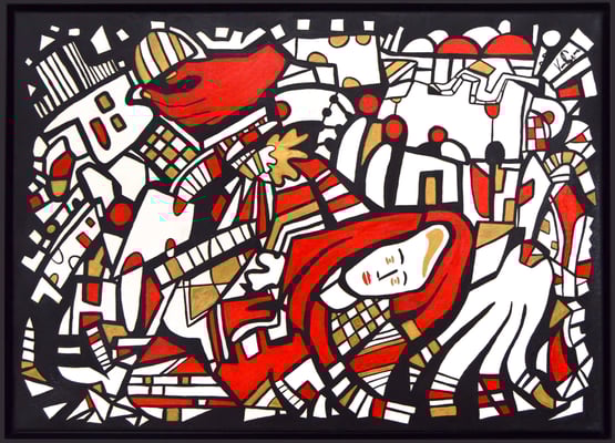 Veronika Spleiss "A helping Hand" 2018/2022, 50x70 cm, Acrylic on canvas