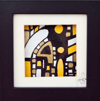 Veronika Spleiss "Hierarchie" 2019 10x10 cm, Acryl auf Baumwolle, Privatsammlung Deutschland