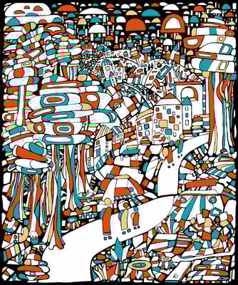 Veronika Spleiss "Wander Life" 2019 120x100 cm, Acrylic on canvas, Private Collection Switzerland