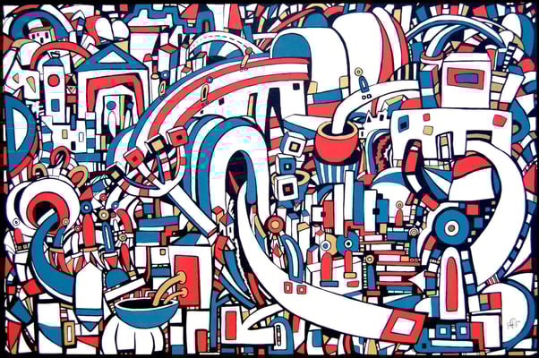 Veronika Spleiss "Wegleben" 2019 80x120 cm, Acryl auf Leinwand, Privatsammlung Japan