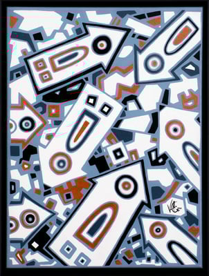 Veronika Spleiss "Richtungen" 2021 40x30 cm, Acryl, Lack auf Leinwand, Privatsammlung Deutschland