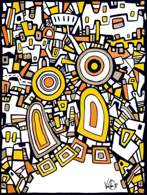 Hundertwasser und James Rizzi inspiriert, Freunde der deutschen Künstlerin Veronika Spleiss