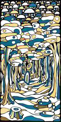 Veronika Spleiss "Walk in the Woods" 2020, 80x40 cm, Acrylic on canvas, stolen in 2022