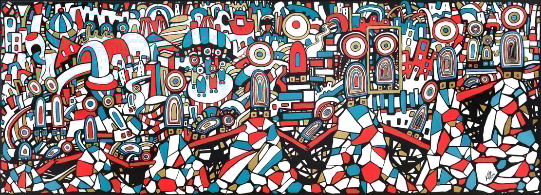 Veronika Spleiss "Lernleben" 2020 50x140 cm, Acryl auf Leinwand, Privatsammlung Deutschland