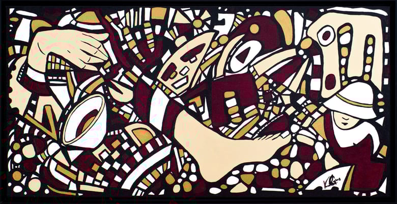 Veronika Spleiss "Gepflasterte Steine" 2019, 40x80 cm