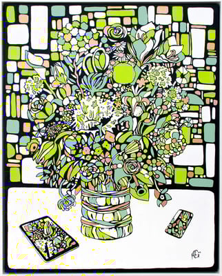 Veronika Spleiss "Still-Leben" 2019 100x80 cm, Acryl auf Leinwand, Privatsammlung USA