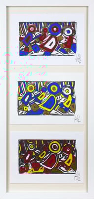 Veronika Spleiss "Die Tanzenden" 2021 50x25 cm Acryl auf Leinwand, Privatsammlung Japan