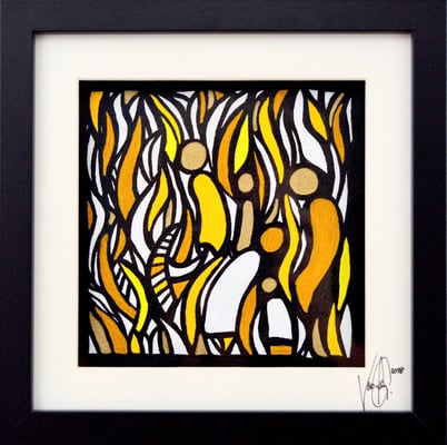 Veronika Spleiss "Fire" 2018 20x20 cm, Acrylic on canvas, Private Collection Switzerland