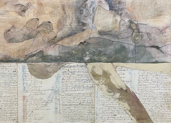 Schriftentaucher 80 x 100 cm