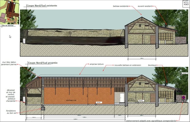 coupe sur stockage architecte lalbenque