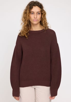 25337002_deep-mahogany_01 mazine Chunky Knit Crew Neck Jumper