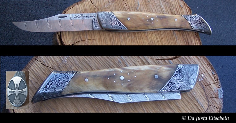 couteau Le Commingeois, particulier. Thème: celtique, amazonie