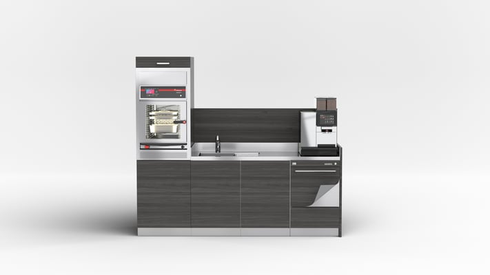 einbauküche mit schwarzer front