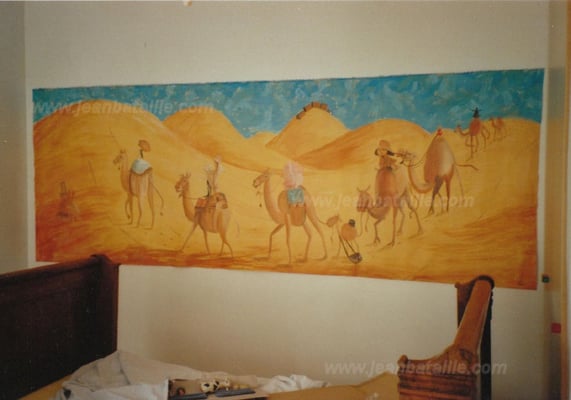 Reproduction illustration livre d'enfant sur toile de lin