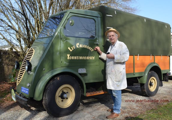 Peugeot Q3A lettres peintes avec ombre