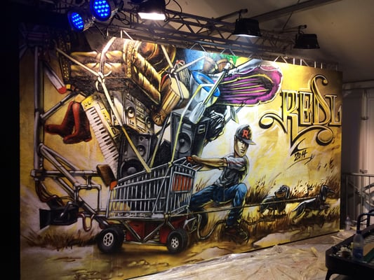 Live Painting at Openair Frauenfeld 2014. 2.8 m x 5.5 m