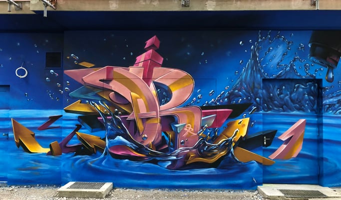 One Letter "R", Wasser Reservoir Wädenswil. 2023