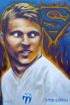 Bild für Marc Schneider. Spraydose auf Leinwand, 200 cm x 120 cm