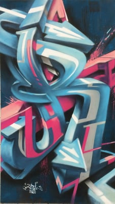 Spray can on wood, 120 cm x 220 cm. For Openair Frauenfeld