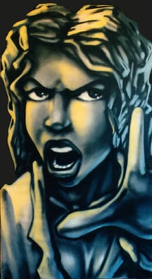 Bild zu verkaufen. Spraydose auf Leinwand, 200 cm x 110 cm