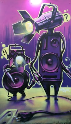 Spray can on wood, 120 cm x 220 cm. For Openair Frauenfeld