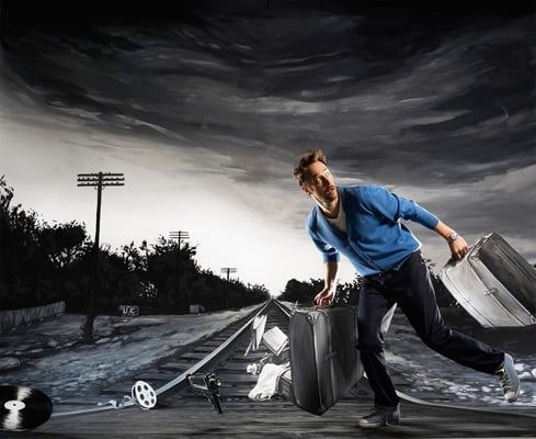 Kulissenmalerei und Malen von Elementen auf Karton für Upper Class