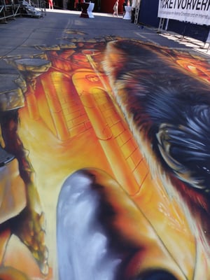 3-D Floorpainting:  Für 3D Cinema Festival. Sihlcity Zürich