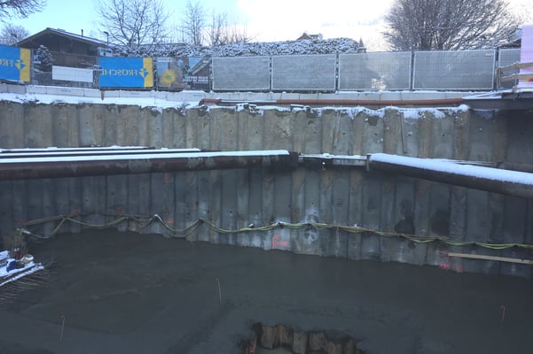 Bohrpfahlwand, Aussteifung