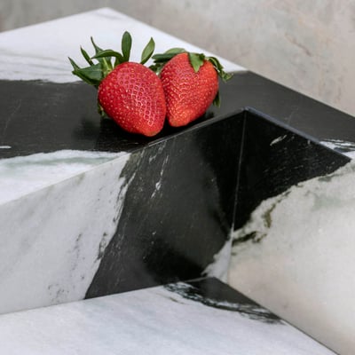 Vanity made from Panda White marble / fabricator - Arsenalas