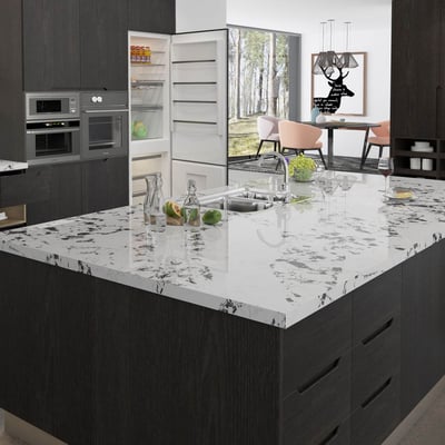 Virtuvės sala iš Sodostone dirbtinio kvarco