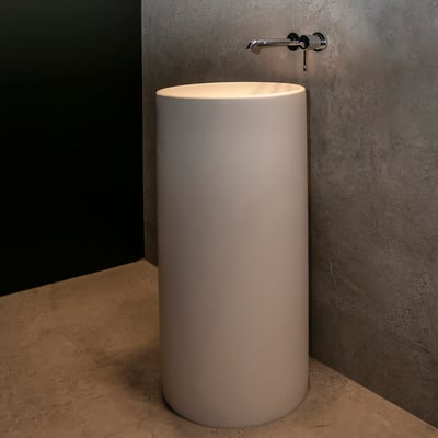 Apvalus pastatomas restorano wc praustuvas iš lieto akmens / gamintojas: Gforma