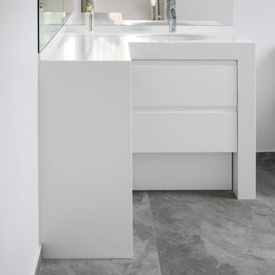 Bathroom vanity from white acrylic stone / fabricator - Gforma