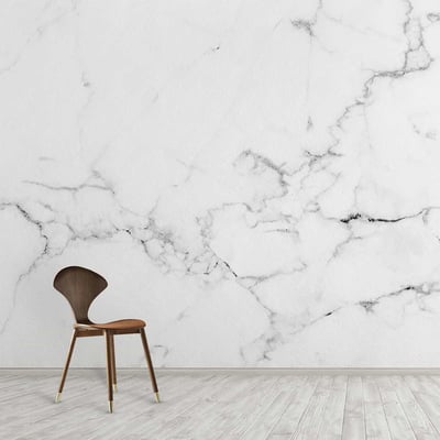 White marble wall with grey veins 