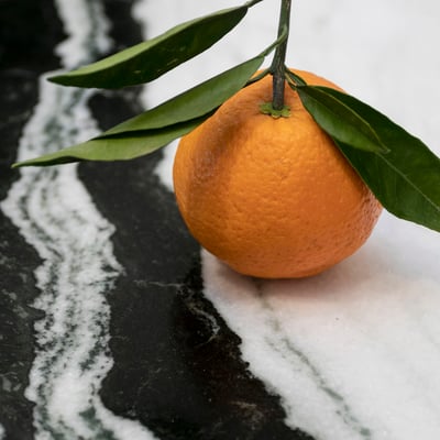 Stalviršis iš marmuro Panda White su ryškiomis juodomis gyslomis