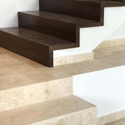 Travertine stairs in different colors