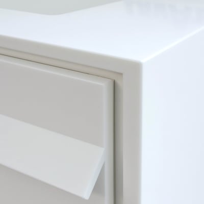 Furniture piece with drawers from acrylic solid surface / fabricator - Gforma