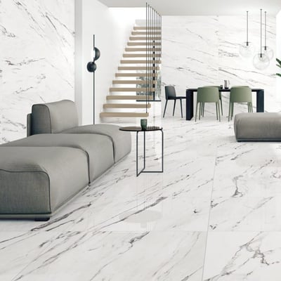 Light marble flooring in a luxurious house 