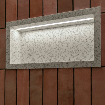 Shower niche coated with acrylic stone 