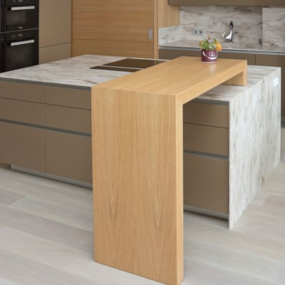 Virtuvės sala su akrilinio akmens stalviršiu ir šonais / gamintojas - Gforma