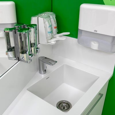 White laboratory sink from Corian