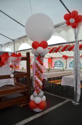 Komplette Festzeltdekoration für Müller Fleisch. Ansicht 2.