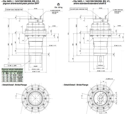 reductor giro grúa Leroy Somer OLS 3403 - OLS 3303 - OLS 2503