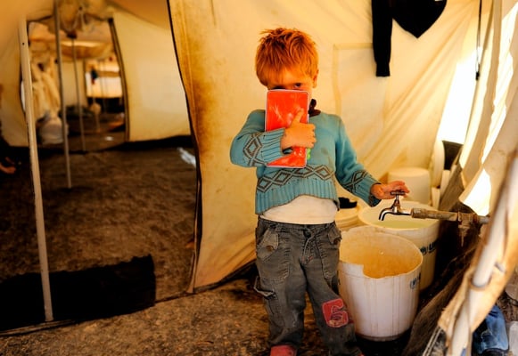 Zaatari, syrian refugees camp in the Jordanian desert - Al Mafraq - Jordan © François Struzik - simply human 2014