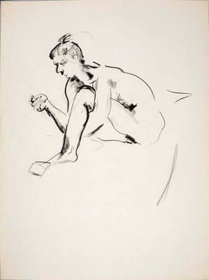 #108, fusain sur papier,  45 x 61 cm- Charcoal on paper, 18 x 24