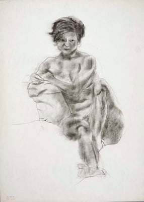 1985, #62, fusain sur papier, 45 x 61 cm. - Charcoal on paper, 18 x 24
