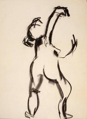 #103, fusain sur papier,  45 x 61 cm- Charcoal on paper, 18 x 24