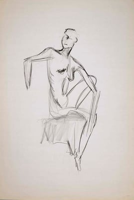 1999, #46, fusain sur papier, 61 x 91 cm. - Charcoal on paper, 24 x 36 