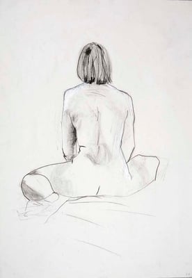 1999, #69, fusain sur papier, 45 x 61 cm. - Charcoal on paper, 18 x 24