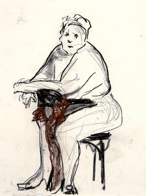 2012, #3, fusain, sanguine sur papier,  45 x 61 cm- Charcoal, red chalk on paper, 18 x 24